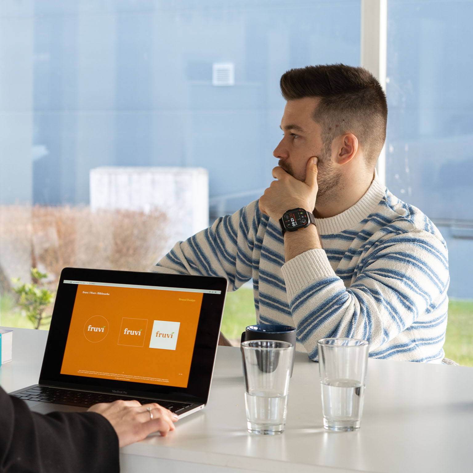 Geschäftsführung Pascal Nießlbeck von fruvi beim Workshop zur neuen Corporate Identity mit geschärften Markenwerten